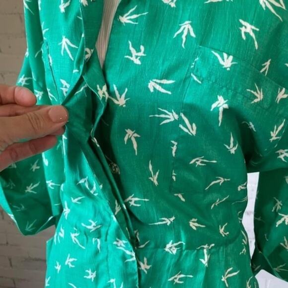 Vintage MIDI Day Dress Willi of California Rare Plus Size Green White 60’s 70s - Picture 6 of 8